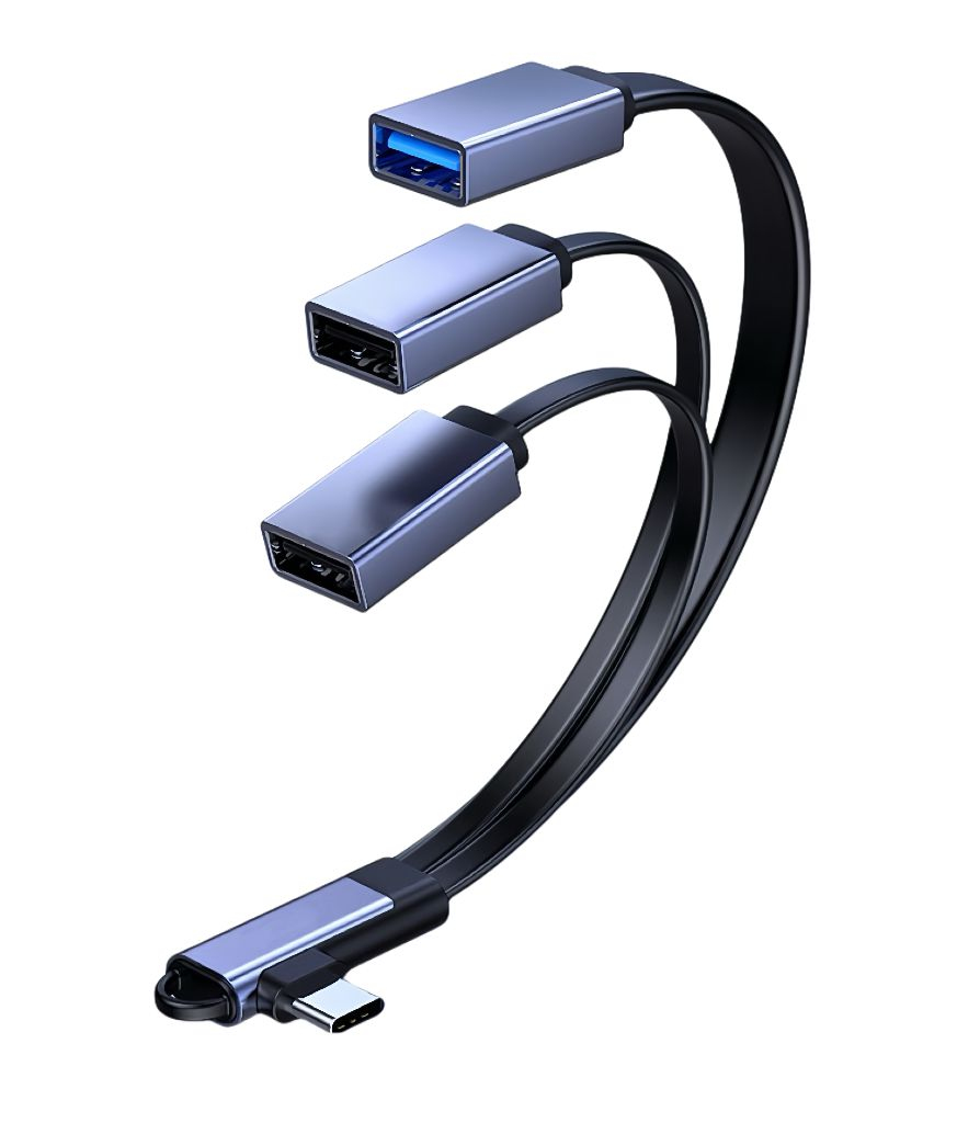 Microconnect MC-USBCANG-USBA3WAY video cable adapter 0.12 m USB Type-C Blue