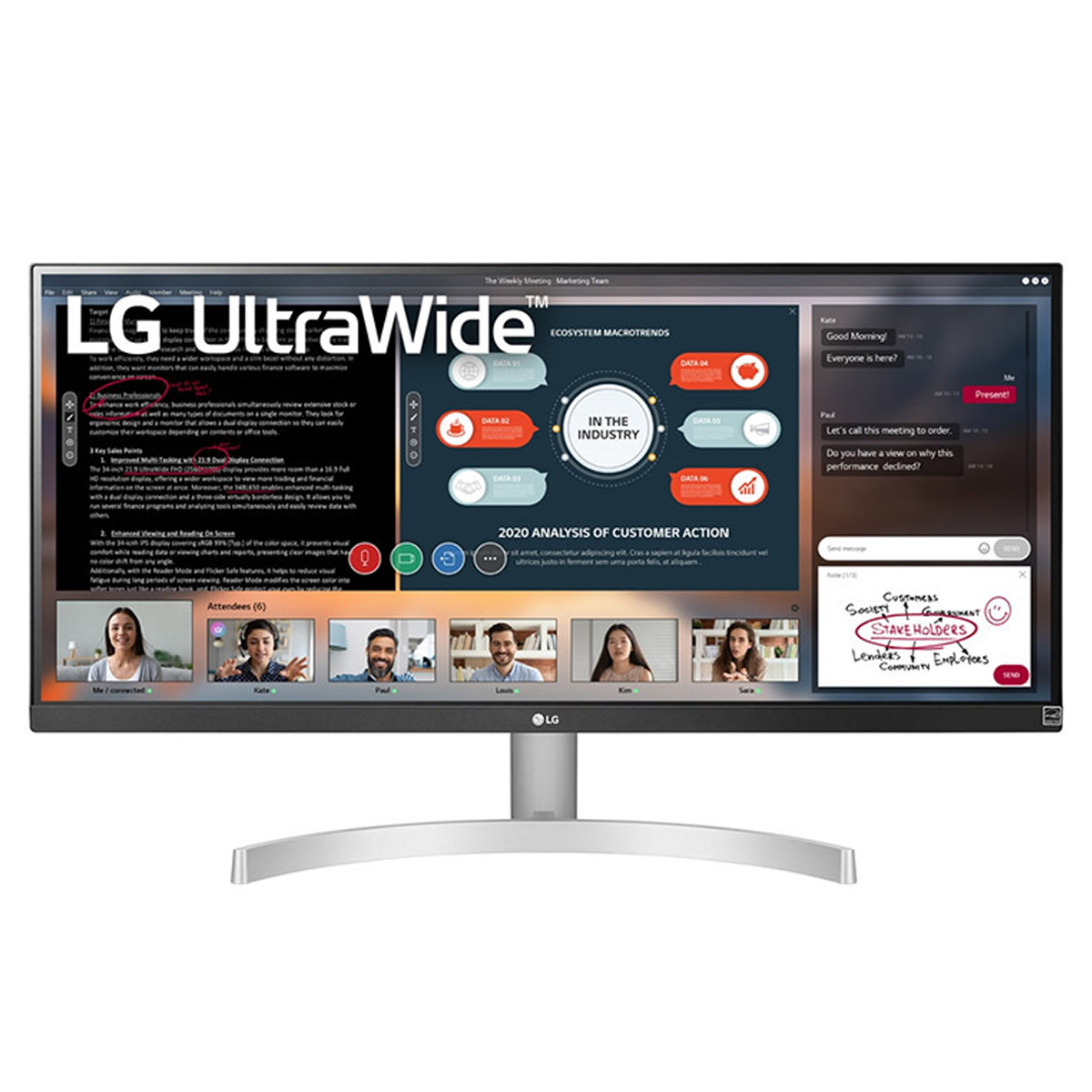 Image of LG 29WN600-W computer monitor 73.7 cm (29") 2560 x 1080 pixels...