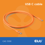 CLUB3D USB C oplaadkabel oranje siliconen & tangle-free