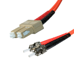 Cablenet 0.5m OM3 50/125 ST-SC Duplex Orange LSOH Fibre Patch Lead