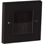 FDL 86x86 SINGLE GANG FACEPLATE WITH BRUSH - BLACK