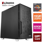 TARGET AMD Ryzen 5 5500GT 6 Core 12 Threads 3.60GHz (4.40GHz Boost) 16GB Kingston DDR4 RAM, 500GB Kingston NVMe, with Wi-Fi 6 + BT Card - Stylish Black Antec Case - Pre-Built System