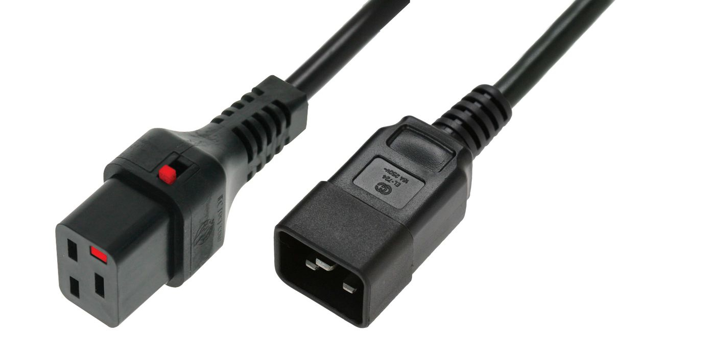 Image of Microconnect PC1284 power cable Black 1 m C19 coupler