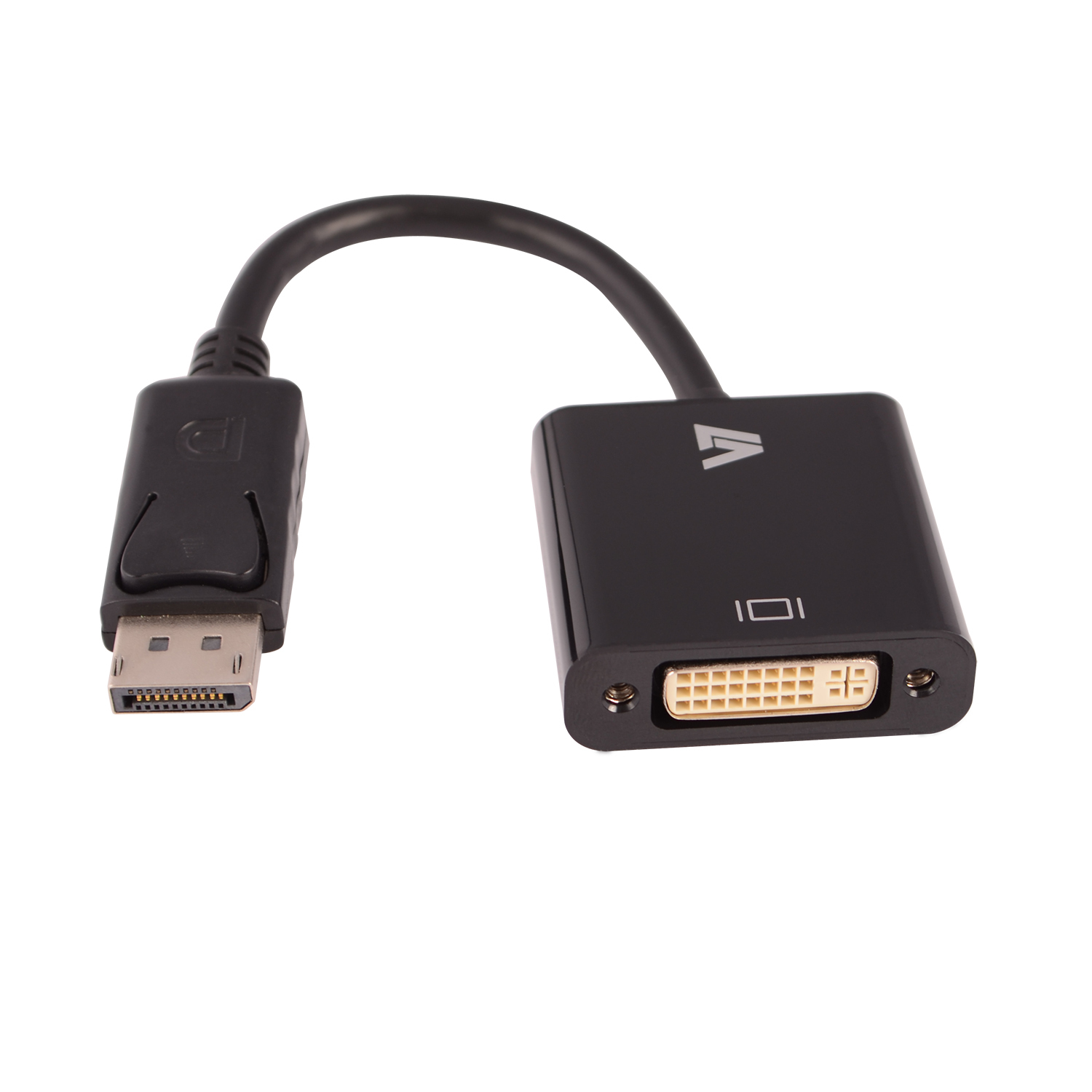 Image of V7 Black Video Adapter DisplayPort Male to DVI-I Female