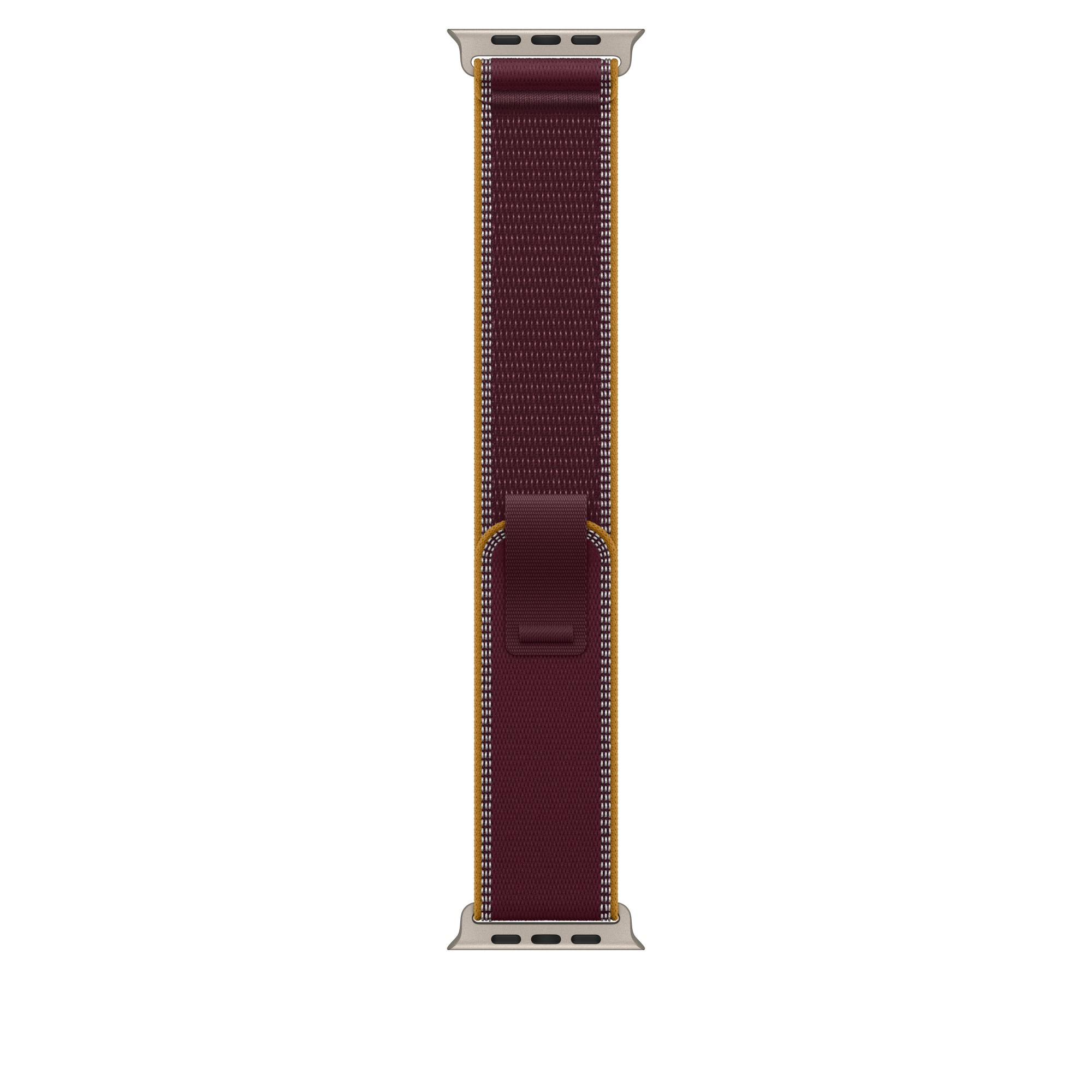 Apple 49mm Burgundy Trail Loop - S/M - Natural Titanium Finish