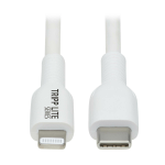 Tripp Lite M102AB-02M-WH Safe-IT USB-C to Lightning Sync/Charge Antibacterial Cable (M/M), MFi Certified, White, 2 m (6.6 ft.)