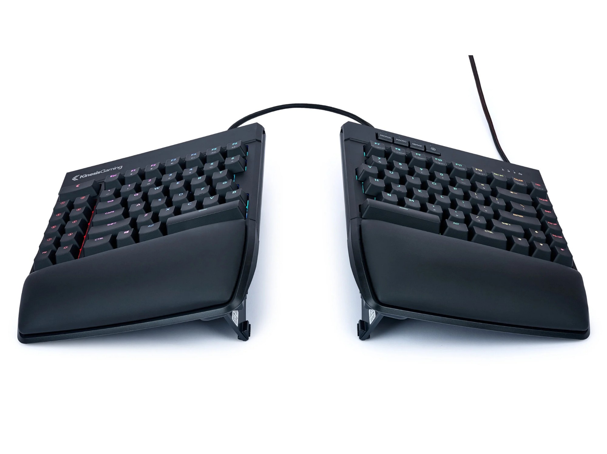 Kinesis (Available in cartons/multiples of 5 units only - Non-cancellable / Non-returnable Terms / typical lead time 6 weeks) US Layout - Kinesis Freestyle Edge RGB+ Gaming keyboard - Featuring a 20 adjustable linking cable to support one-handed game play