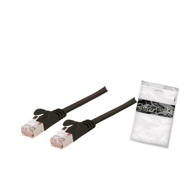 EU Product - RJ45 Patchkabel flach, CAT7 Roh, slim, 10m schw. thumbnail