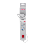 Activejet grey power strip with cord ACJ COMBO 5G/3M/BEZP. AUT/S