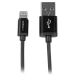 StarTech.com Cable en Espiral Lightning a USB de 15cm - Cable Lightning Corto para iPhone / iPad / iPod - Certificación MFi de Apple - Negro