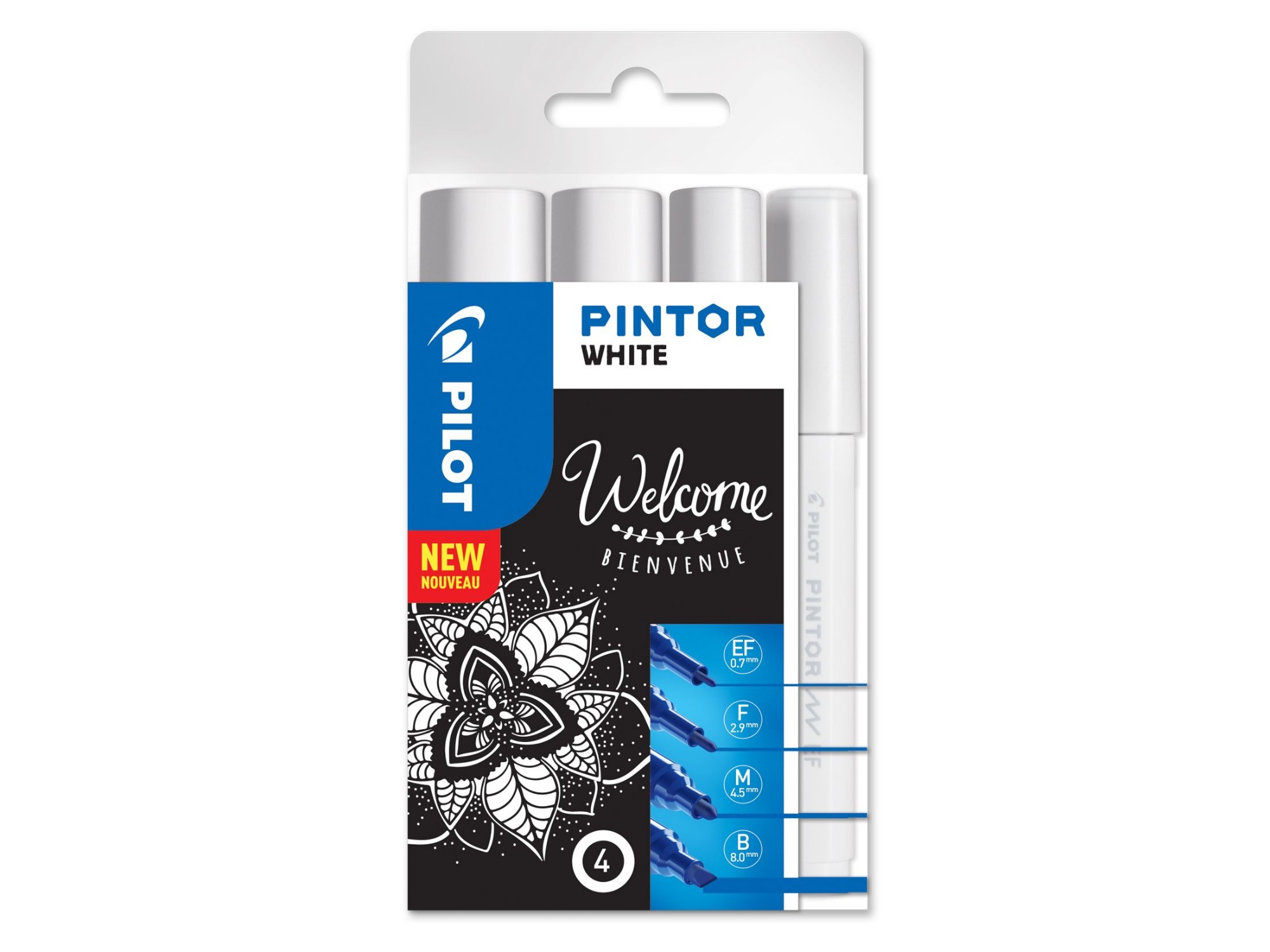 Photos - Felt Tip Pen Pilot Pintor marker 4 pc(s) Brush/Fine tip White 