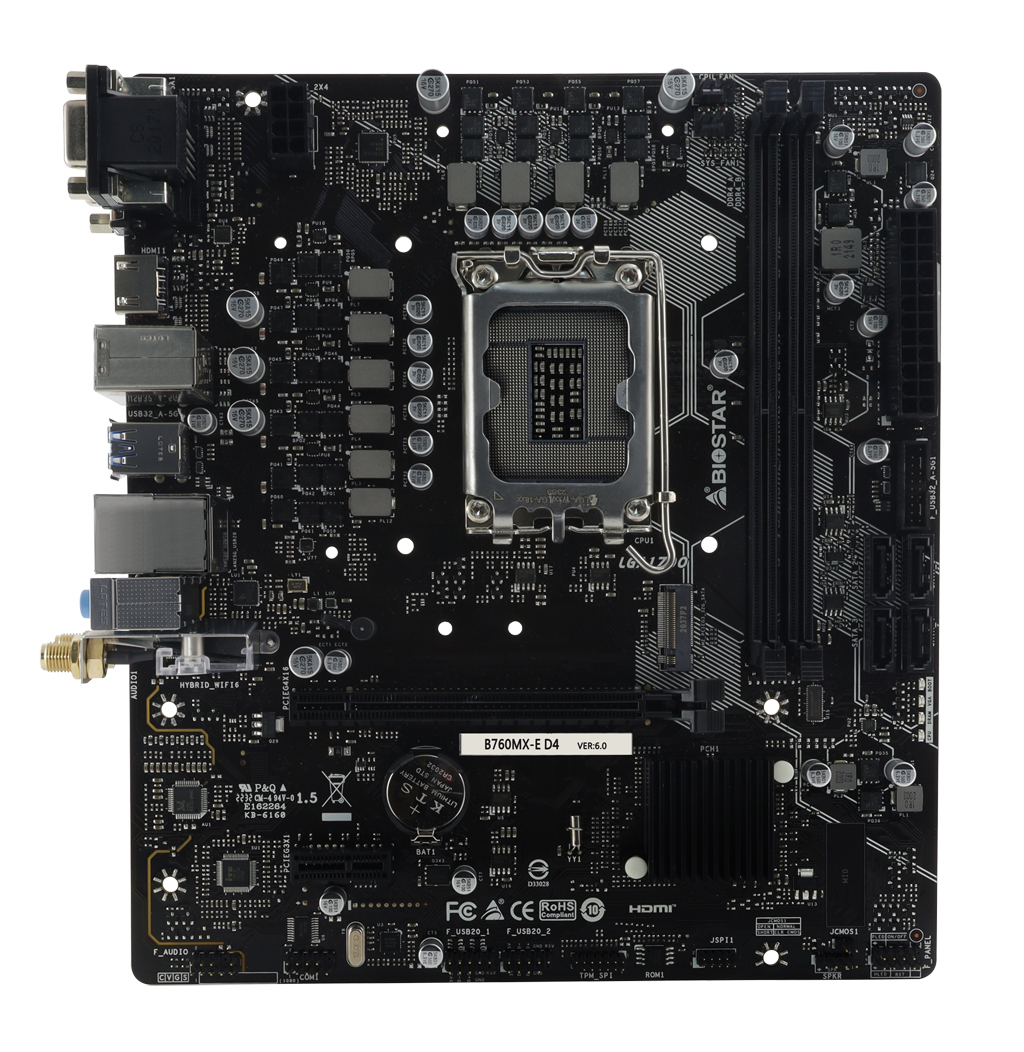 Image of Biostar B760MX-E D4 motherboard Intel B760 LGA 1700 micro ATX