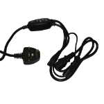 Videk UK Mains Plug to Surge Protected 2 x IEC (C13) and 1 x Fig 8(C7) Power Cable Bla