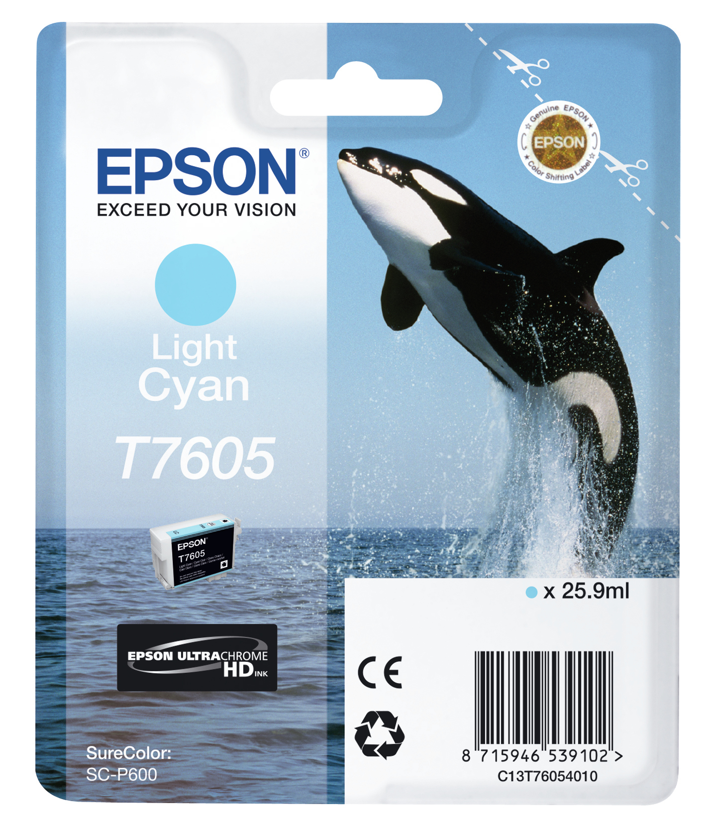 Image of Epson C13T76054010/T7605 Ink cartridge light cyan, 2.4K pages...