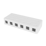 ACT Unloaded Surface keystone mount box voor 6 keystone jacks