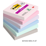 Post-It Post it Pack of 6 Super Sticky Notes Soulful Colours 76x76mm 90 Sheets
