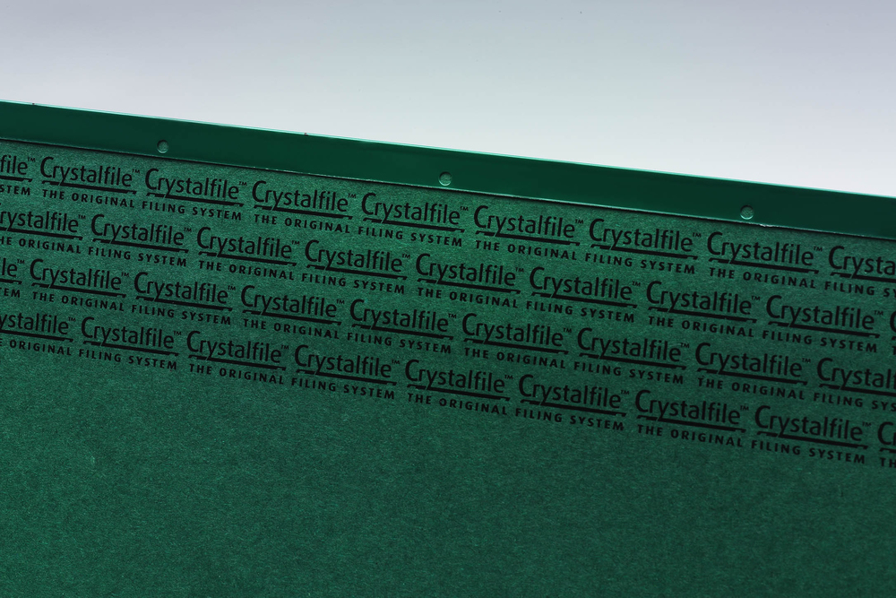 Image of Rexel Crystalfile Classic A4 Suspension File 15mm Green (50)