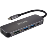 D-Link 5-in-1 USB-C Hub with Card Reader DUB-2325