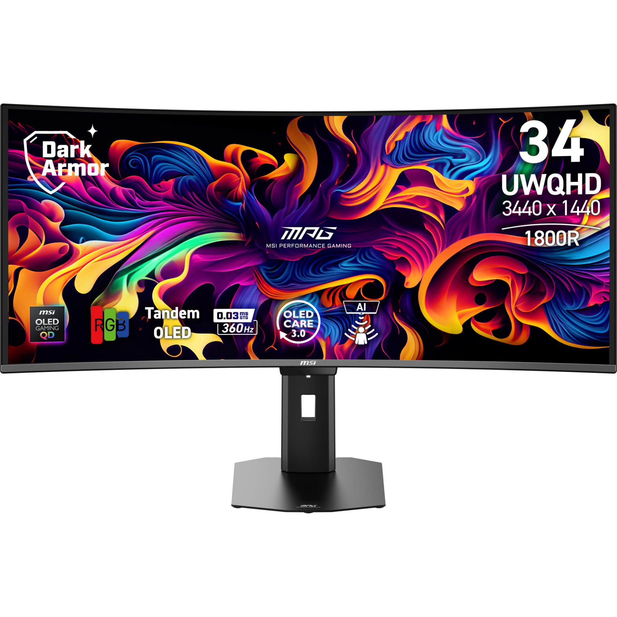 Msi Black/Light Mpg 341Cqr Qd-Oled X36 Computer Monitor 86.4 Cm (34") 3440 X