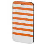 Hama Stripes mobile phone case 11.9 cm (4.7") Folio Orange, White