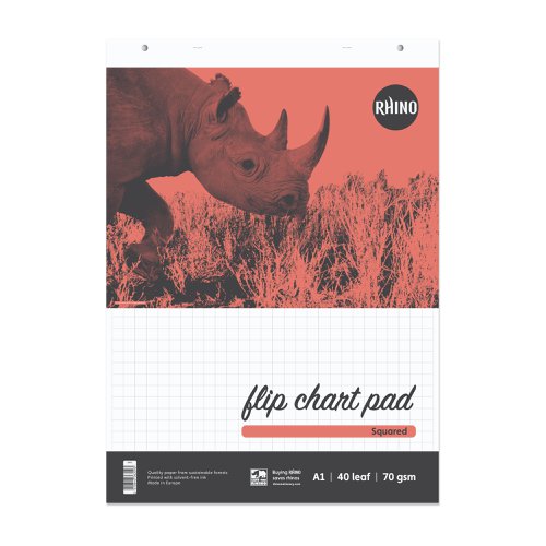 Image of Rhino A1 Flipchart Pad 40 Leaf, S20/B (Pack of 10)