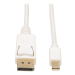 Tripp Lite P583-010 Mini DisplayPort to DisplayPort Adapter Cable, 4K 60Hz (M/M), DP Latching Connector, White, 10 ft. (3.1 m)