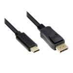 Alcasa GC-M0106 video cable adapter 2 m USB Type-C DisplayPort Black