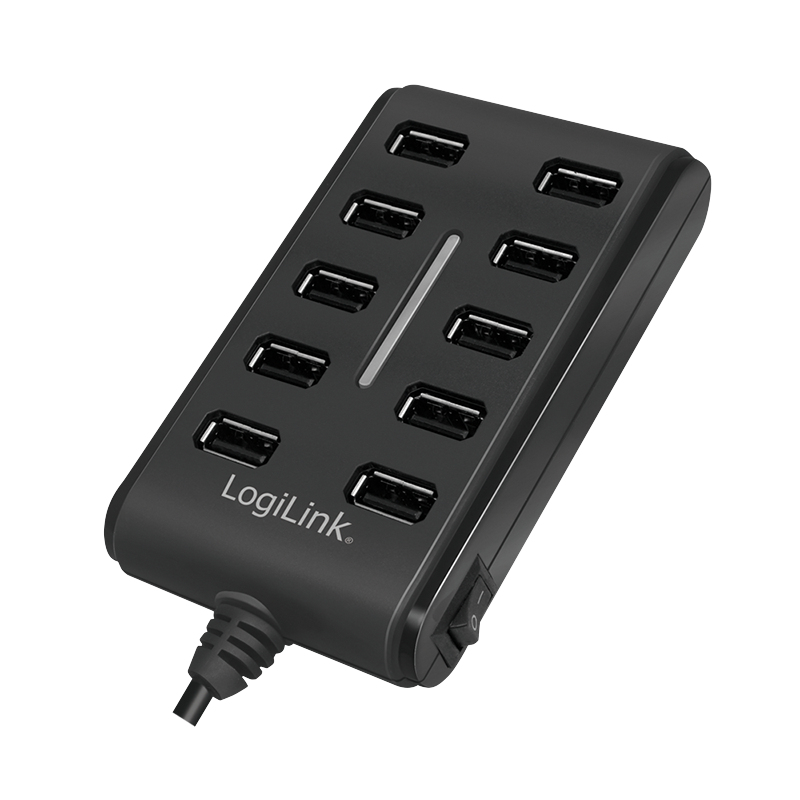 LogiLink UA0125 interface hub USB 2.0 480 Mbit/s Black