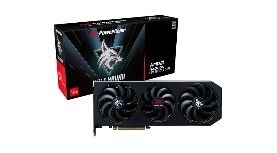 Powercolor Blue Hellhound Amd Radeon Rx 9070 Gre 12Gb Gddr6