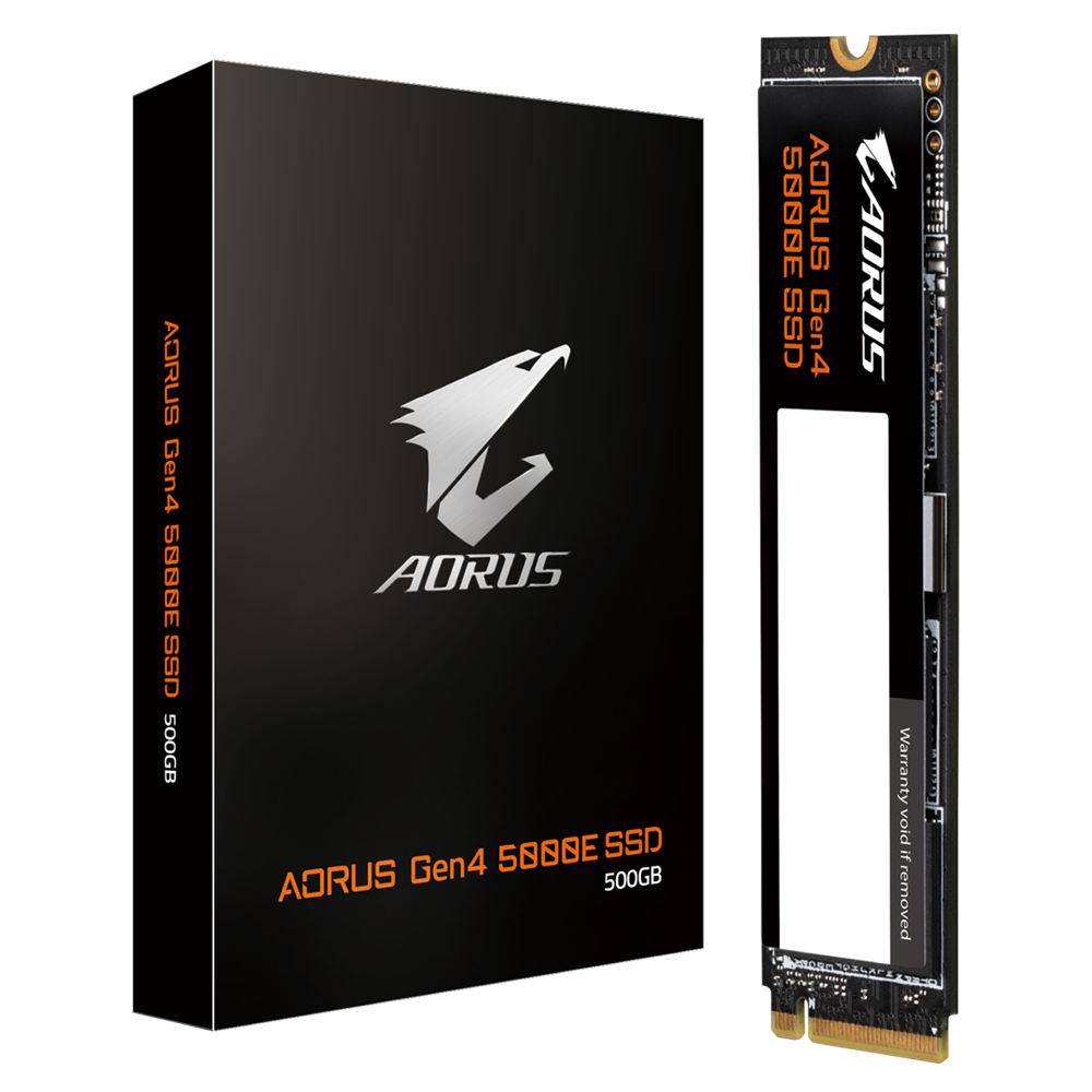 Image of Gigabyte AORUS Gen4 5000E SSD 500GB M.2 PCI Express 4.0 3D TLC...