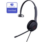 Yealink (UH37 Mono Teams) Microsoft Certified Teams USB Wired Headset, Mono, USB-A, Dual Noise-Cancelling Mic, 35mm Speaker, Busylight & Leather Ear Cushion