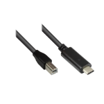 Alcasa 2510-CB018 USB-kabel 1,8 m USB 2.0 USB B USB C Zwart