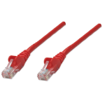 Intellinet Network Patch Cable, Cat5e, 10m, Red, CCA, U/UTP, PVC, RJ45, Gold Plated Contacts, Snagless, Booted, Lifetime Warranty, Polybag