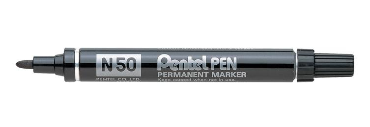 Photos - Felt Tip Pen Pentel N 50 permanent marker Bullet tip Black 12 pc(s) N50-A 