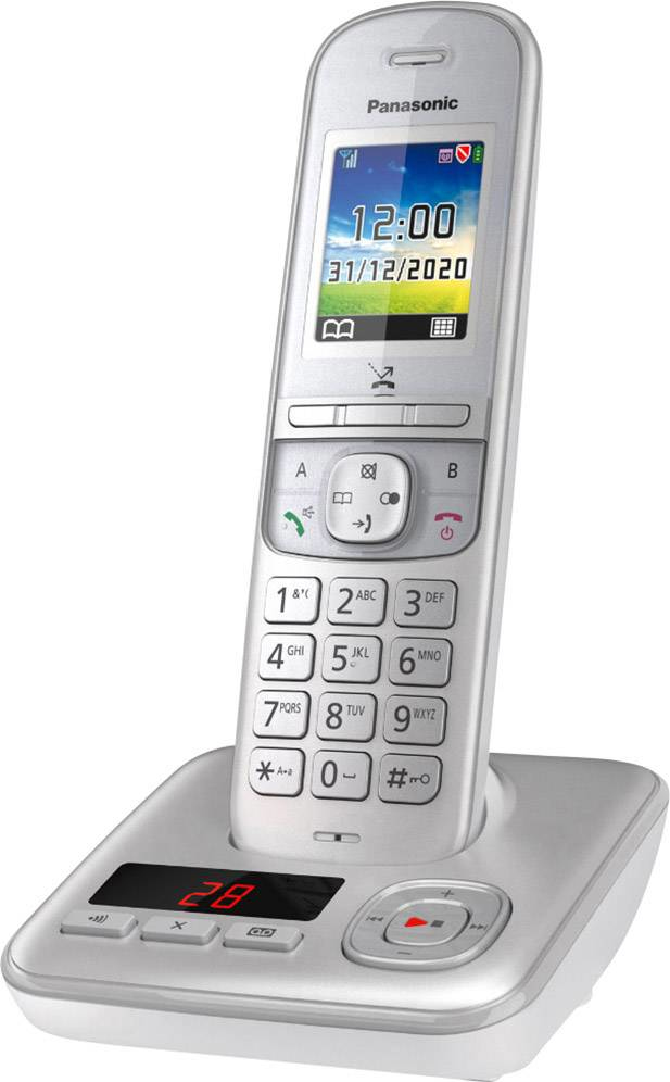 Image of Panasonic KX-TGH720 DECT telephone Caller ID Pearl, Silver