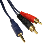 Cables Direct 3.5mm - 2xRCA, 20m audio cable Blue