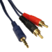 Cables Direct 3.5mm - 2xRCA, 20m audio cable Blue