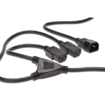 Digitus AK-440400-017-S electriciteitssnoer Zwart 1,7 m IEC C14 2 x C13 stekker