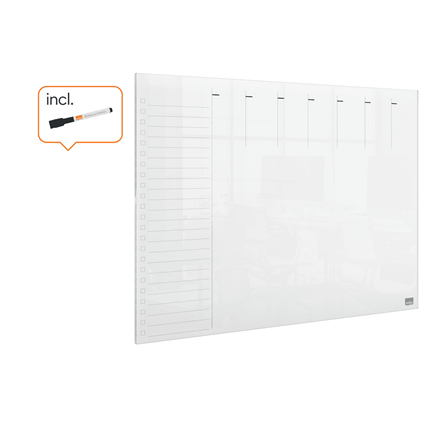 Nobo A3 Transparent Acrylic Mini Whiteboard Weekly Desktop 1915615