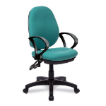 NAUTILUS Designs Java 200 Medium Back Twin Lever Fabric Operator Office Chair With Fixed Arms Green - BCF/P505/GN/A DD