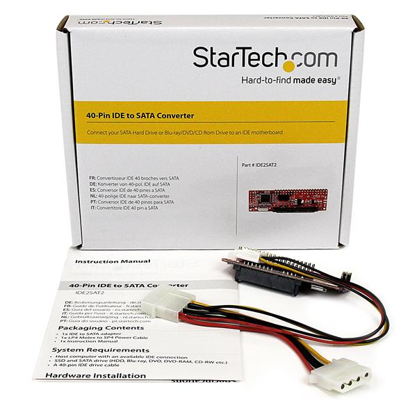 StarTech.com IDE to SATA Hard Drive or Optical Drive Adapter - 40-Pin PATA to 2.5&quot; SATA HDD/SSD/ODD Converter
