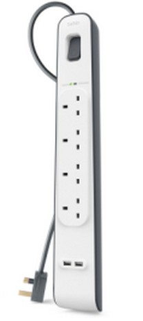 Image of Belkin BSV401AF2M surge protector White 4 AC outlet(s) 2 m