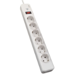 V7 6-Schuko Outlet Home/Office Surge Protector, 1.8m Cord, 1050 Joules, White