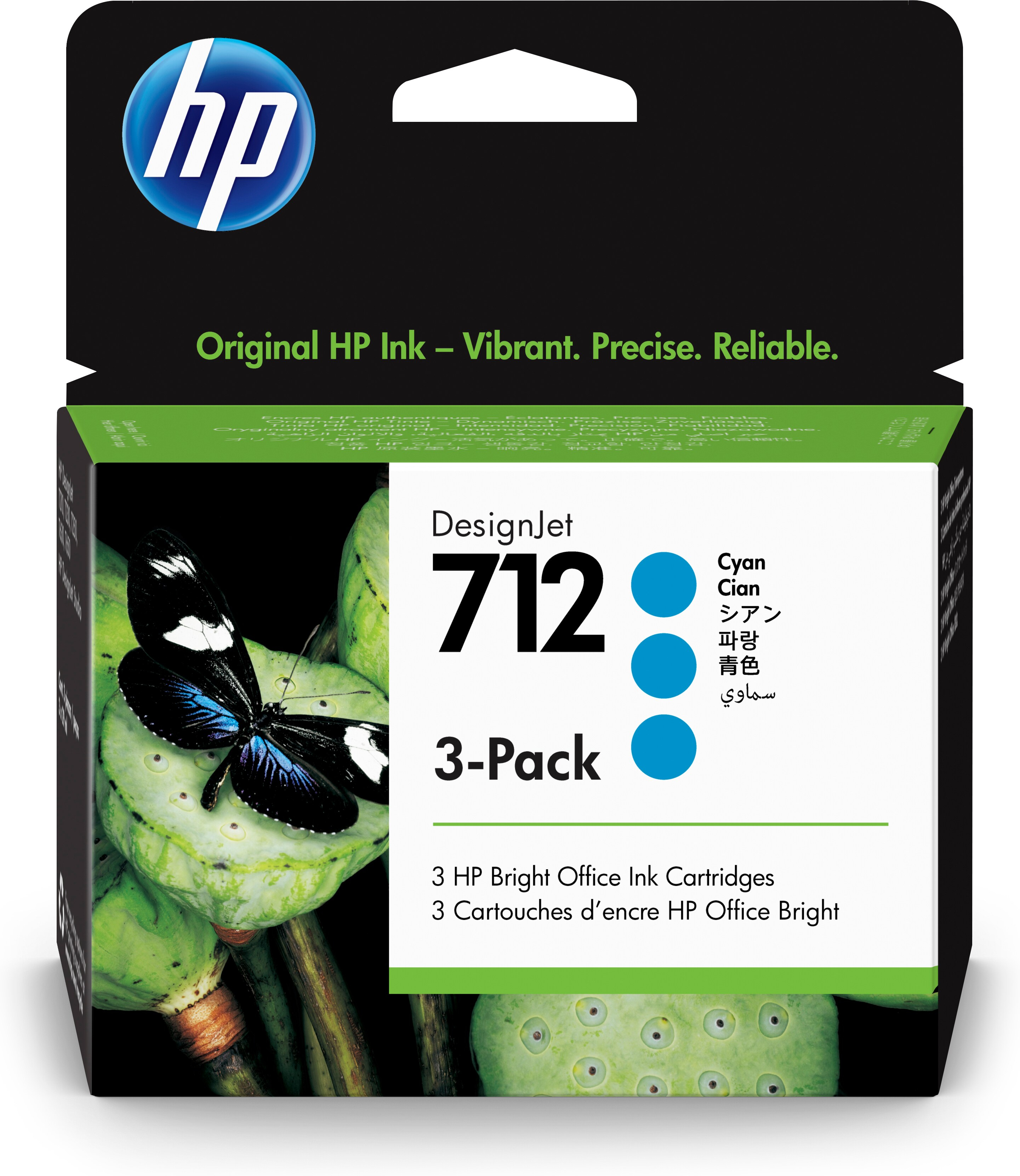 Image of HP 3ED77A/712 Ink cartridge cyan multi pack 29ml Pack=3 for HP...
