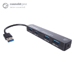 connektgear 4 Port Hub USB 3 - with UK Power Supply - Black  Chert Nigeria