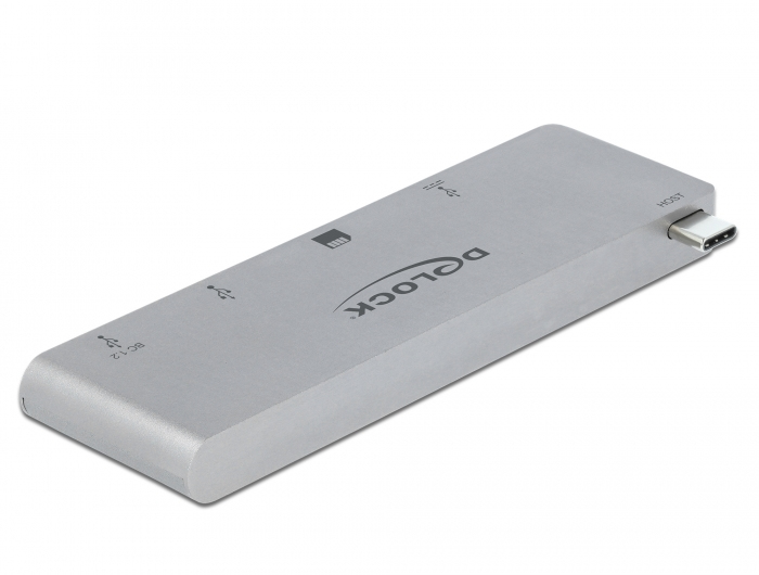 EU Product - 3 Port Hub und 2 Slot Card Reader fur MacBook mit PD 3.0 und einschiebbarem USB Type-C Anschluss thumbnail