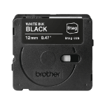 Brother BTAG335 12MM WHITE ON BLACK TAPE