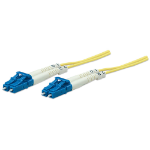 Intellinet Fiber Optic Patch Cable, OS2, LC/LC, 20m, Yellow, Duplex, Single-Mode, 9/125 µm, LSZH, Fibre, Lifetime Warranty, Polybag