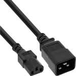 InLine Power adapter cable, IEC-60320 C20 to C13, 3x1.5mm², max. 10A, 0.5m