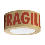 Hazel4D Self-Adhesive Paper Tape Printed Fragile in Red 50mm x 50m (Pack 6) - SAP5050FR